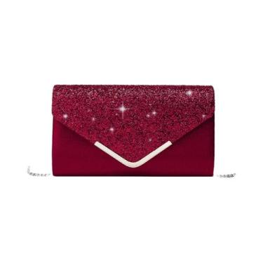 Imagem de Bolsa Clutch Envelope Feminina Brilhante E Elegante Para Festas, Casam