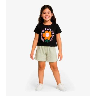 Imagem de Conjunto Infantil Blusa Com Shorts Rovi Kids Preto, 8, Preto