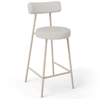 Imagem de Banqueta Baixa Cozinha Sala Jantar Bancada Milão Arena L02 Bouclê Cru 