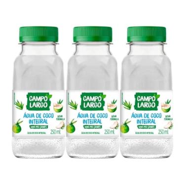 Imagem de Água de Coco Integral 250ml Campo Largo Kit Com 3 Unidades