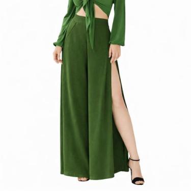 Imagem de Kit 2 Calça Envelope Feminina Fendas Laterais Cintura Alta Tribo Livre