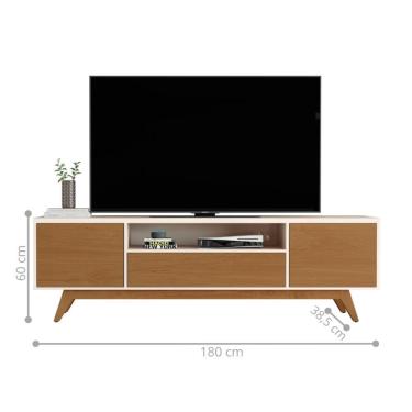 Imagem de Rack Para Tv 75 Polegadas Sala De Estar Off White Freijó Off White Freijó