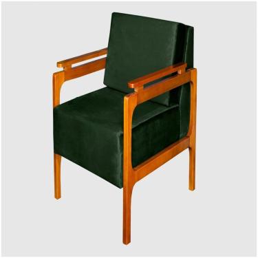 Imagem de Poltrona Decorativa Yasmin Luxo Dora Bela Cor 0130 Verde Musgo