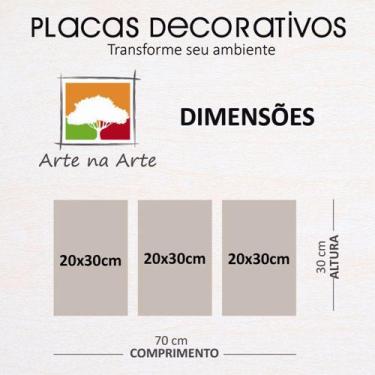 Imagem de Kit Placas Quadros Decorativos 3 Peças 20x30 Menina Princess