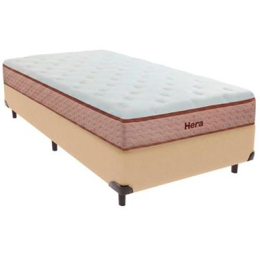 Imagem de Cama Box Solteiro e Colchão Hera Molas Ensacadas Colchobel Ocre