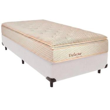 Imagem de Cama Box Solteiro e Colchão Deluxe Molas Ensacadas Colchobel Branco