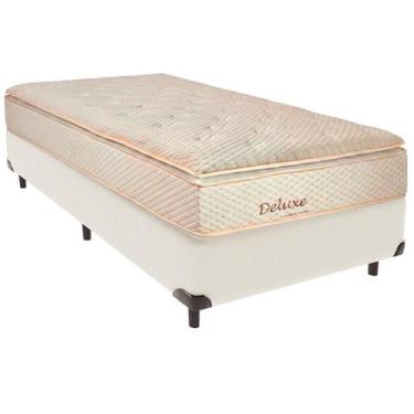 Imagem de Cama Box Solteiro e Colchão Deluxe Molas Ensacadas Colchobel Palha