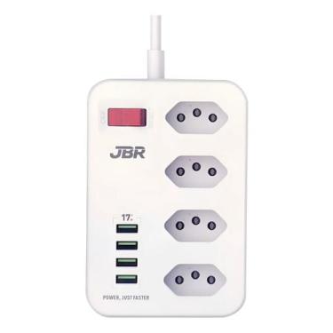 Imagem de Filtro De Linha Extensão 4 Tomadas + 4 Saídas USB 2M 127V/220V - Jbr