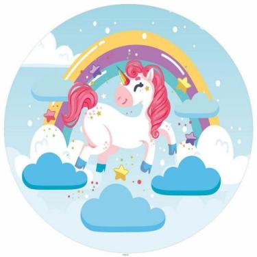 Imagem de Painel Festa Redondo 3d Unicornio Estampa Digital 1,50M - Fantasia Bra