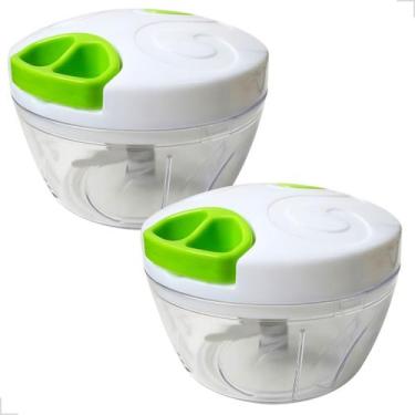 Imagem de Conjunto 2 Triturador Picador Manual De Alho Cebola Legumes Cozinha - 