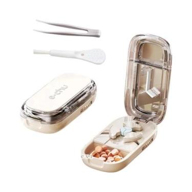 Imagem de Cortador E Divisor De Comprimidos Grande E Pequeno Com Compartimento D