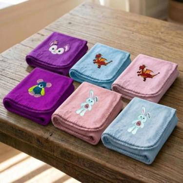 Imagem de Toalha Banho Infantil Grande SOFT Bichinhos desenhos com abas em relev