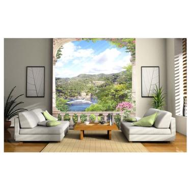 Imagem de Papel De Parede Paisagem Digital Jardim Mar 3D Dav46