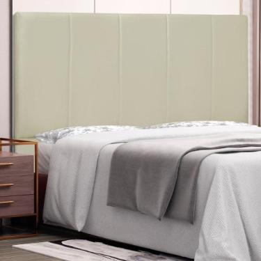Imagem de Cabeceira Estofada Cama Box Casal Ravenna 140cm Corano Bege - Abmaza