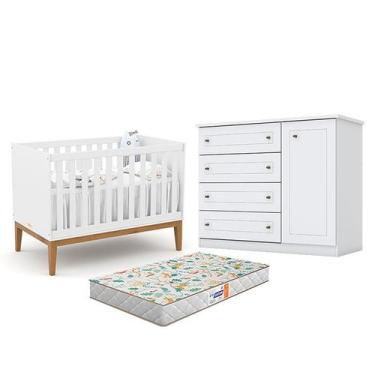 Imagem de Berço Americano Unique Branco Soft Eco Wood - Matic e Cômoda Infantil 