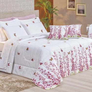 Imagem de Kit Edredom Craft Casal Queen Dupla Face 5 Peças Percal 200 Fios 100% 