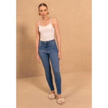 Imagem de Calça Jeans Skinny Cropped Com Cintura Alta E Elastano-Feminino