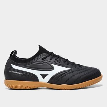 Imagem de Chuteira Futsal Mizuno Regent Unissex, Preto, Branco, 41
