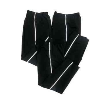Imagem de Kit Com 3 Calça Tactel Juvenil Menino Com Bolso Traseiro Cor:PretoTama