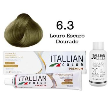 Imagem de Coloração 6.3 Louro Escuro Dourado + Oxi 20 Vol  Itallian Color - Ital