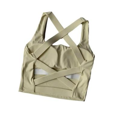Imagem de Sutiã Esportivo Feminino Respirável Com Efeito Push-up Para Yoga, Fitn