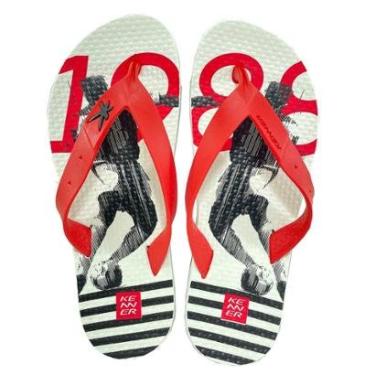Imagem de Chinelo Kenner Summer Since Masculino - Branco e Vermelho - 39-Masculino