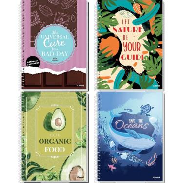 Imagem de Kit Caderno Espiral Credeal My Collection Fem Capa Dura 1 Matéria com 80 Folhas Pautadas 4 Unidades Sortidas