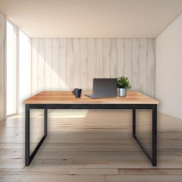 Imagem de Mesa de Escritório Retangular Office Industrial sem Gavetas em MDF e Ferro 150CM canela...