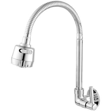 Imagem de Torneira para Cozinha Torneira Inox Gourmet de Parede 1-4 de Volta em Plástico ABS com...