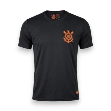 Imagem de Camisa Corinthians Masculina Preto Laranja Poliamida Oficial-Masculino