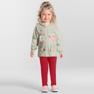 Imagem de Conjunto infantil menina de flores com glitter Brandili-Feminino