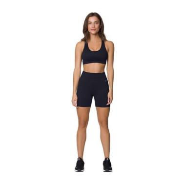 Imagem de Shorts Canelado Sem Costura Academia Fitness Selene, G, Preto