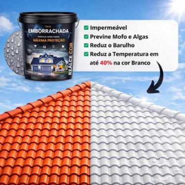 Imagem de Tinta Emborrachada 18KG Super Cobertura Para Muros e Paredes - realcec
