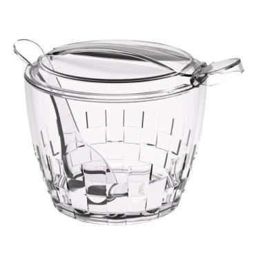 Imagem de Açucareiro Trama Crippa Com Tampa E Colher 400g Transparente Porta Açú
