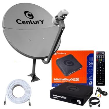 Imagem de Antena Parabólica Century 60 cm ku Livre de Mensalidade com Receptor Century Midiabox