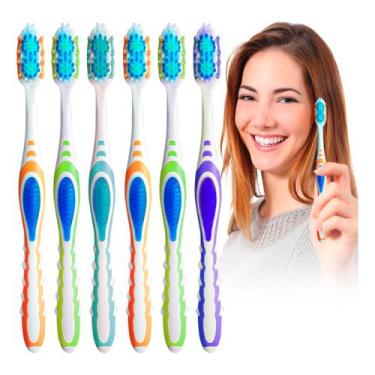 Imagem de Kit 6 Escovas De Dente Revolution Limpa Bochechas E Lingua