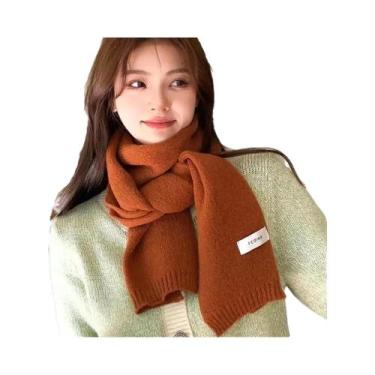 Imagem de Cachecol Feminino De Inverno Em Cashmere, Xale Grosso, Manta Hijab, Le