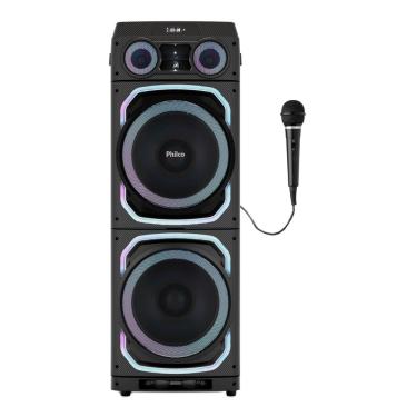 Imagem de Caixa de Som  Amplificada Torre Philco PCX39000 15"pol  Efeito  Fumaça 3900W- 1 Microfone