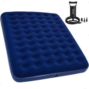 Imagem de Colchão Inflável Casal Multiuso + Inflador Manual Kit Reparo - Bestway