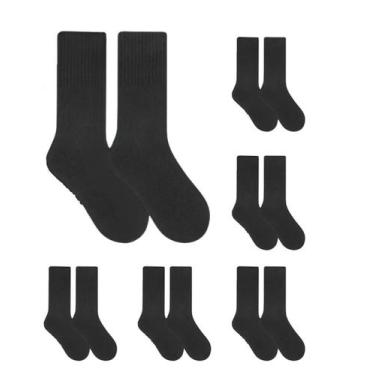 Imagem de 6 Pares Meias Masculina Esportiva Algodão Selene Cano Médio, Preto, 44