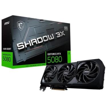 Imagem de Placa de Vídeo MSI GeForce RTX 5080 16G SHADOW 3X OC, 16GB GDDR7, 256 