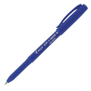Imagem de Caneta esferográfica BP-1 inox fina 0.7 azul - pilot