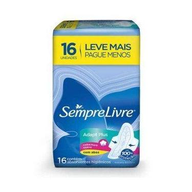 Imagem de Absorvente Sempre Livre Adapt Plus Cobertura Suave Com Abas com 16 uni