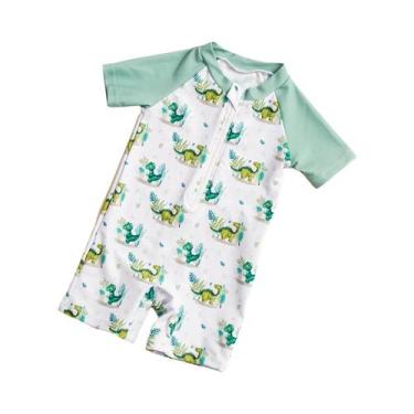 Imagem de Maiô Infantil Elinfant Com Estampa Fashion, Manga Curta, Fechamento Co