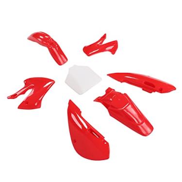 Imagem de Conjunto de carenagem de motocicleta, à prova de desgaste e antienvelhecimento, kit de carenagem resistente ao calor, 7 peças para acessórios de motocicleta de substituição para DRZ110 RM65(A (vermelho))