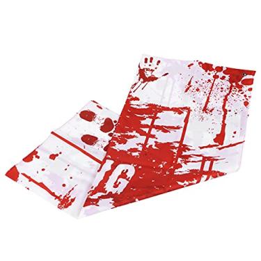 Imagem de Decorações de festa de Halloween, padrão de impressão de mão sangrenta Banner de Halloween Horror Feeling Multifuncional leve portátil para Halloween para festa de terror(Banner B Halloween)