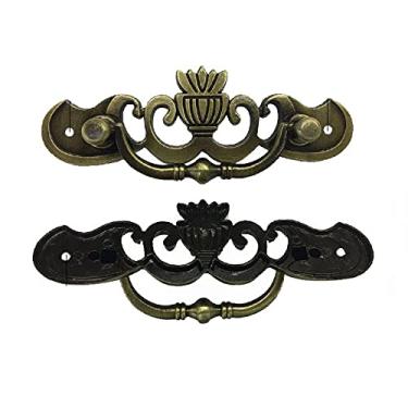 Imagem de 10 pcs Alças de Puxador de Brass Antique para Cozinha Armário Gaveta Armário Porta Retro Metal Lidar Móveis Hardware YYDFPIIA