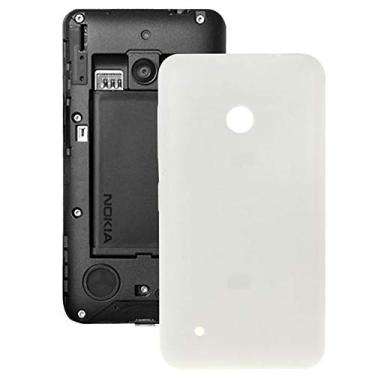Imagem de LIYONG Peças sobressalentes de substituição de plástico de cor sólida capa traseira para Nokia Lumia 530/Rock/M-1018/RM-1020 (preto) peças de reparo (cor branca)