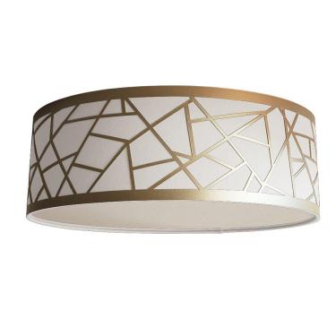 Imagem de Luminária Plafon Recorte Bronze Cúpula em Tecido 50x15