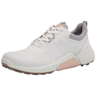 Imagem de ECCO Sapato de golfe feminino Biom Hybrid 4 Gore-tex impermeável, Branco/cinza prateado, 11-11.5